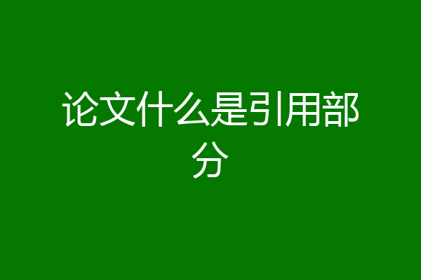 论文什么是引用部分