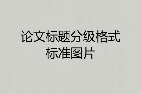 论文标题分级格式标准图片