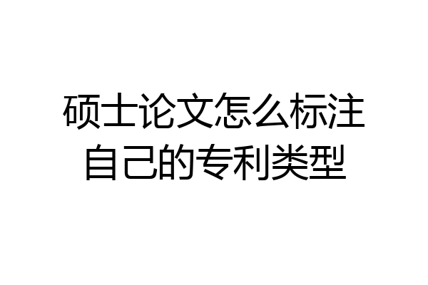 硕士论文怎么标注自己的专利类型