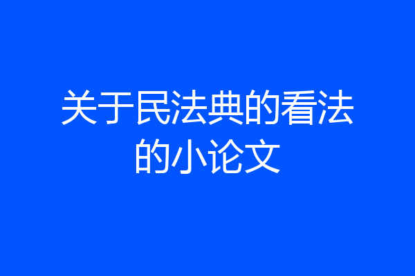 关于民法典的看法的小论文