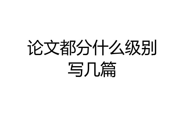 论文都分什么级别写几篇