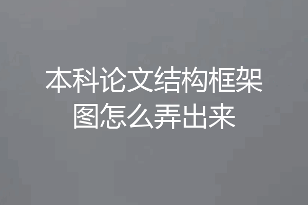 本科论文结构框架图怎么弄出来
