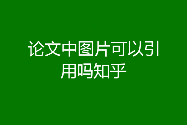 论文中图片可以引用吗知乎
