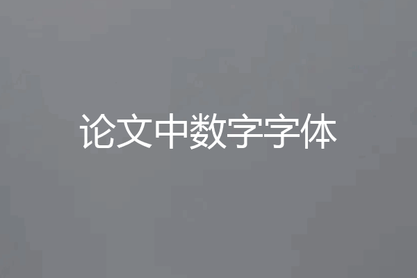 论文中数字字体