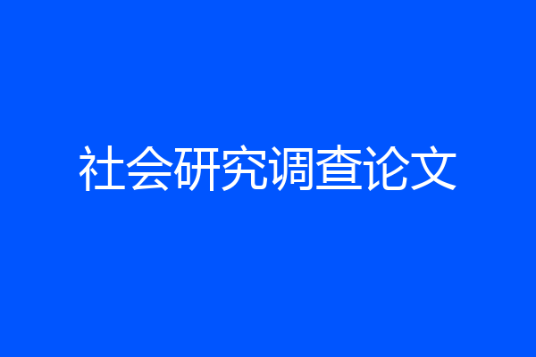 社会研究调查论文