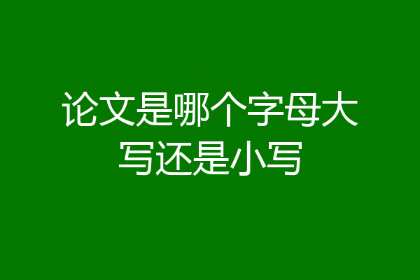 论文是哪个字母大写还是小写