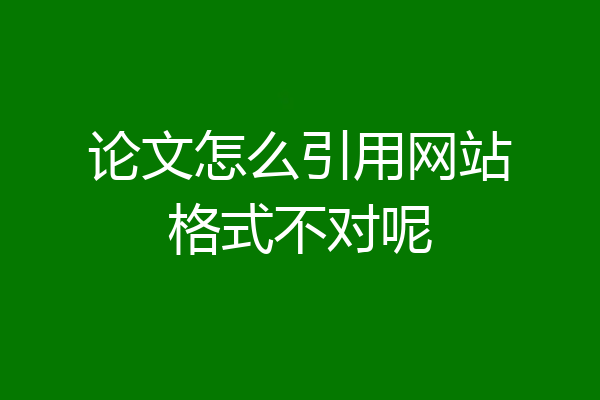 论文怎么引用网站格式不对呢