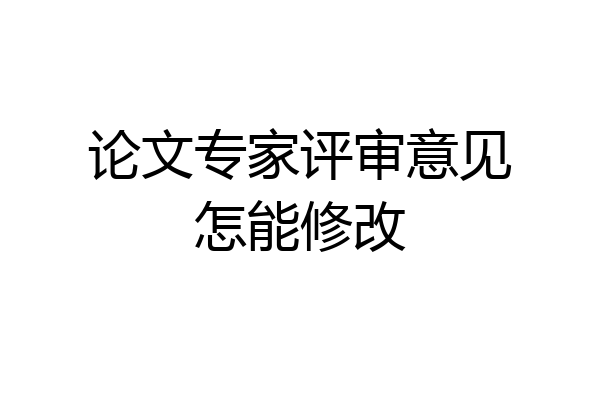 论文专家评审意见怎能修改
