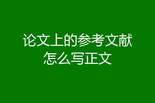论文上的参考文献怎么写正文
