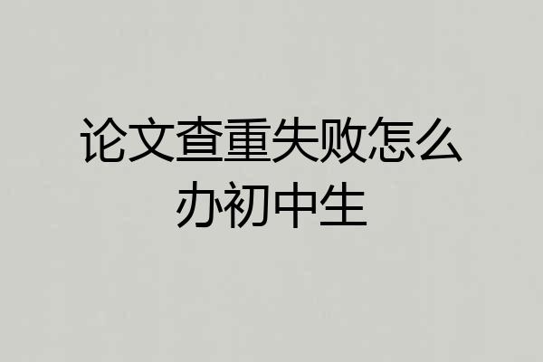 论文查重失败怎么办初中生