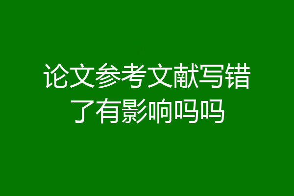 论文参考文献写错了有影响吗吗