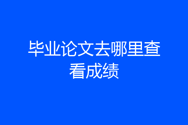 毕业论文去哪里查看成绩