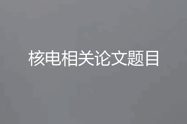 核电相关论文题目