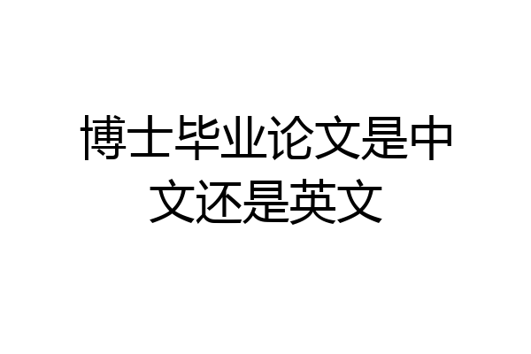 博士毕业论文是中文还是英文