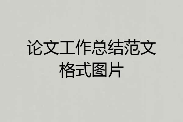 论文工作总结范文格式图片