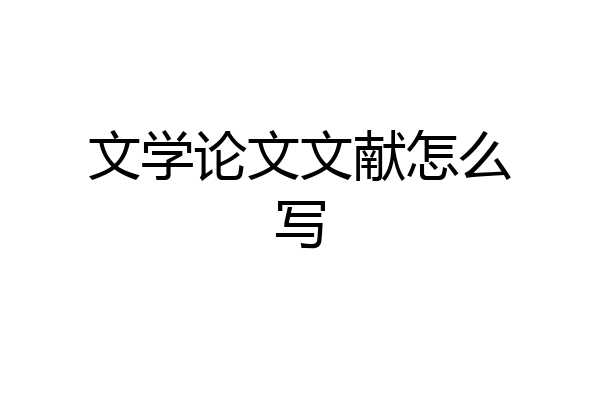 文学论文文献怎么写