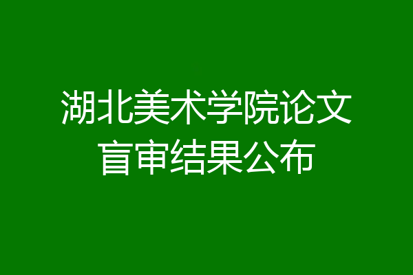 湖北美术学院论文盲审结果公布