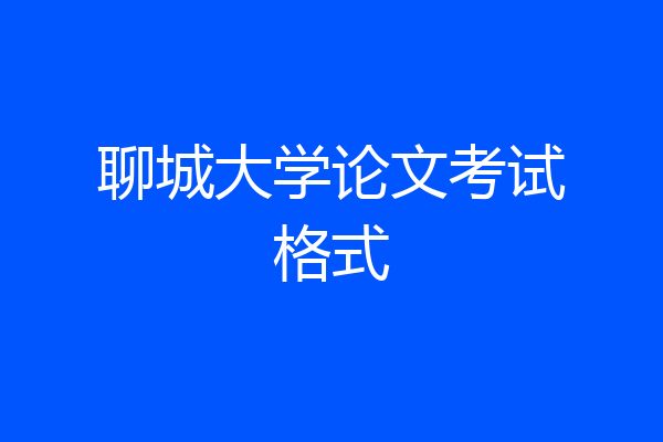 聊城大学论文考试格式