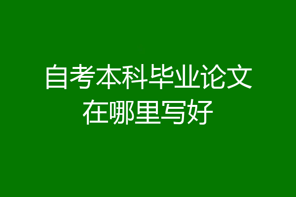 自考本科毕业论文在哪里写好