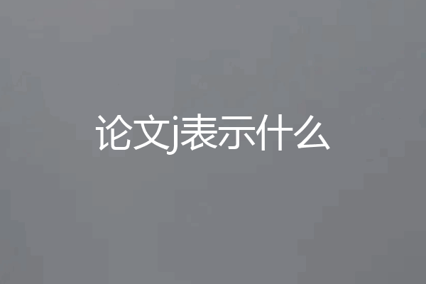 论文j表示什么