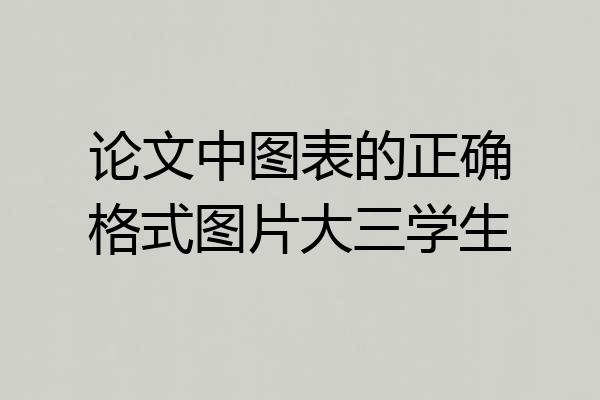 论文中图表的正确格式图片大三学生