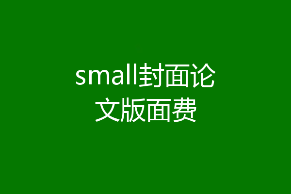 small封面论文版面费