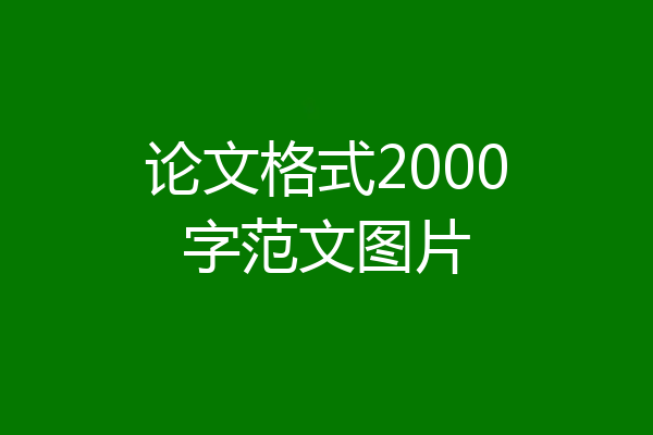 论文格式2000字范文图片