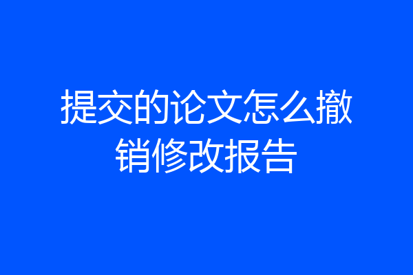 提交的论文怎么撤销修改报告