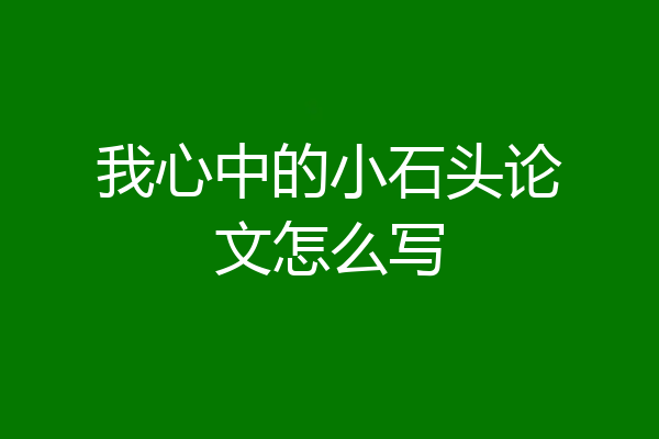 我心中的小石头论文怎么写