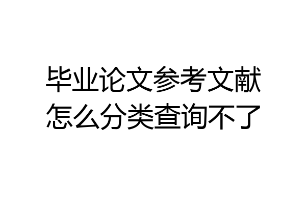 毕业论文参考文献怎么分类查询不了