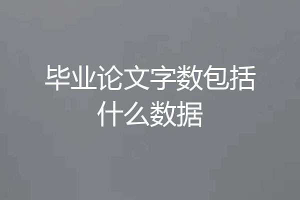 毕业论文字数包括什么数据