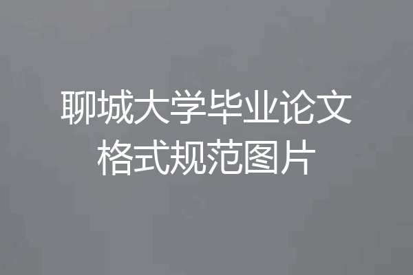 聊城大学毕业论文格式规范图片