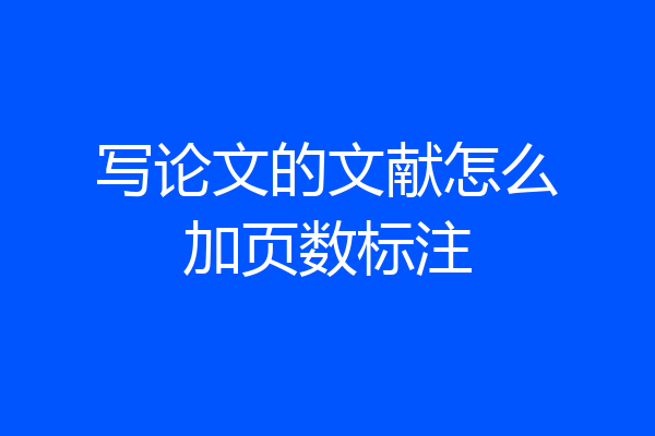 写论文的文献怎么加页数标注