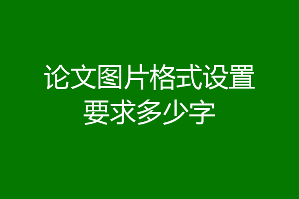 论文图片格式设置要求多少字