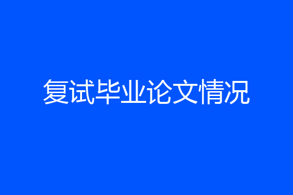 复试毕业论文情况