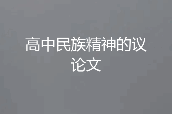 高中民族精神的议论文