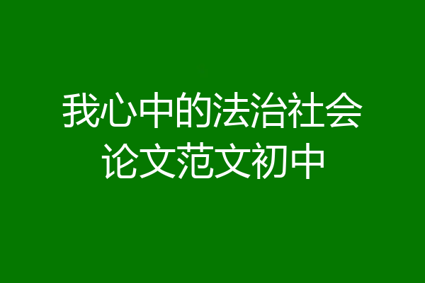 我心中的法治社会论文范文初中