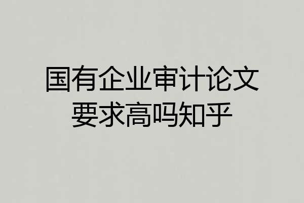 国有企业审计论文要求高吗知乎