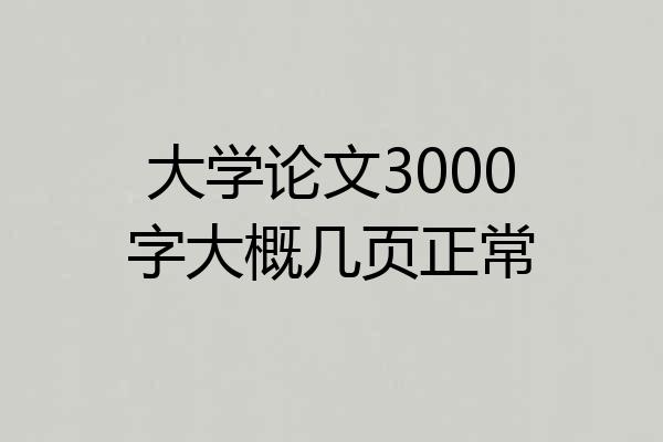 大学论文3000字大概几页正常