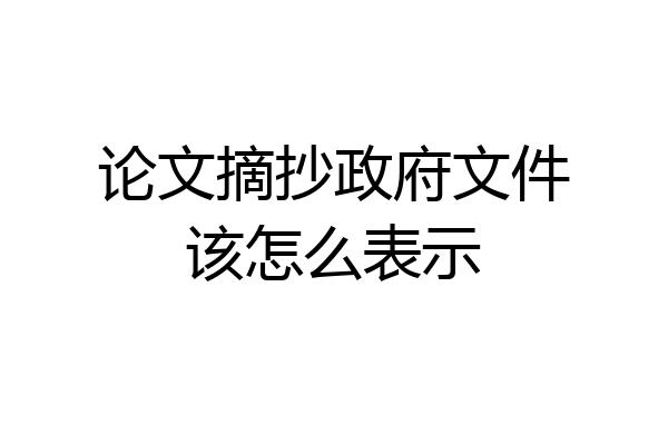 论文摘抄政府文件该怎么表示
