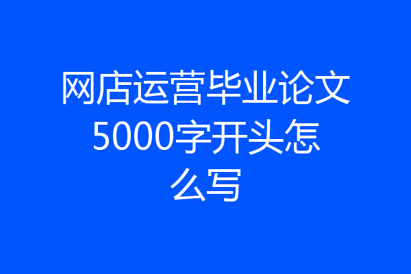 网店运营毕业论文5000字开头怎么写