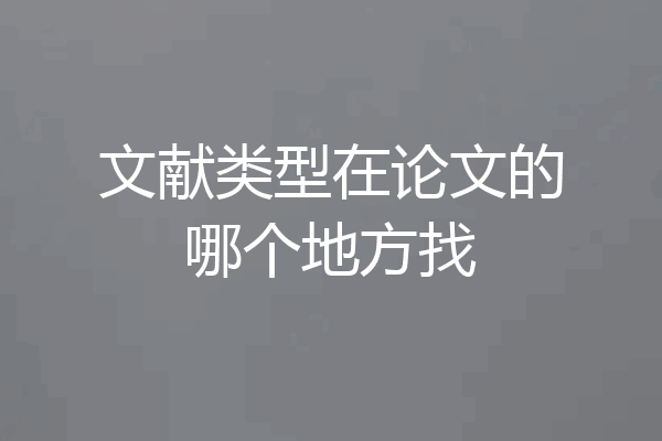 文献类型在论文的哪个地方找