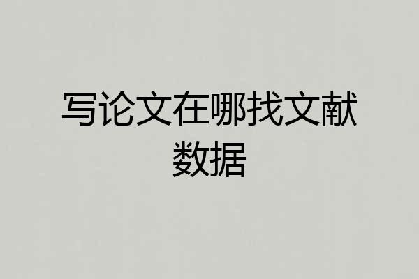 写论文在哪找文献数据