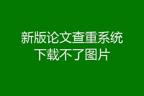新版论文查重系统下载不了图片