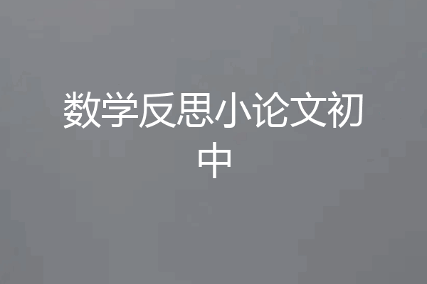 数学反思小论文初中