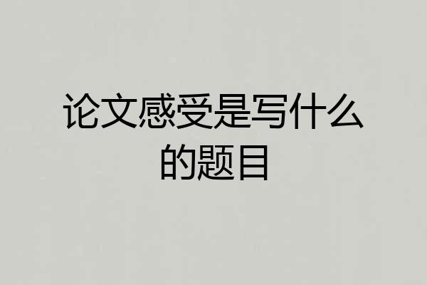 论文感受是写什么的题目