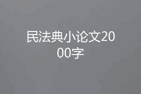 民法典小论文2000字