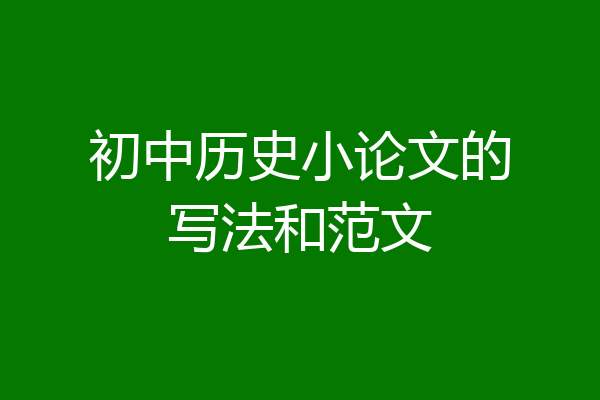 初中历史小论文的写法和范文