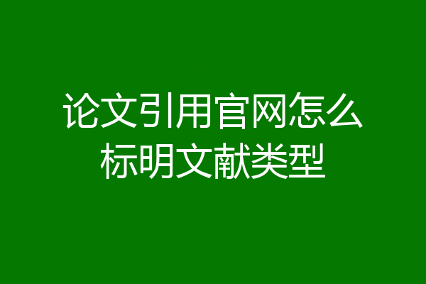 论文引用官网怎么标明文献类型