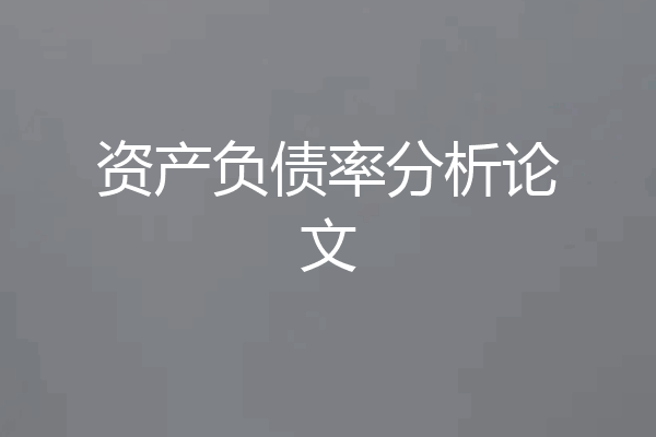 资产负债率分析论文